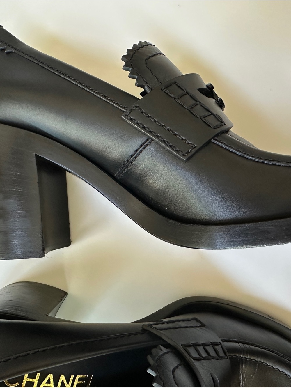 Chanel Black Leather Loafers - Picture 7 of 15